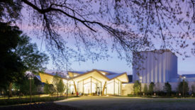 Park entrance to the newly renovated Arkansas Museum of Fine Arts by Studio Gang and SCAPE