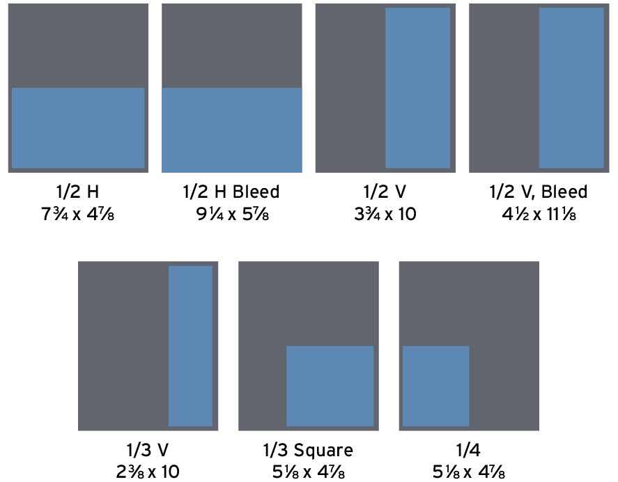 Examples of ad sizes.